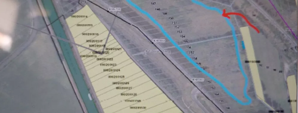 Délimitation occupation entourée en bleu