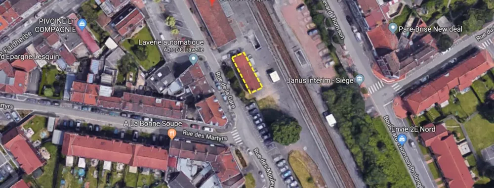 Vue aérienne sur les bureaux à louer à Lesquin