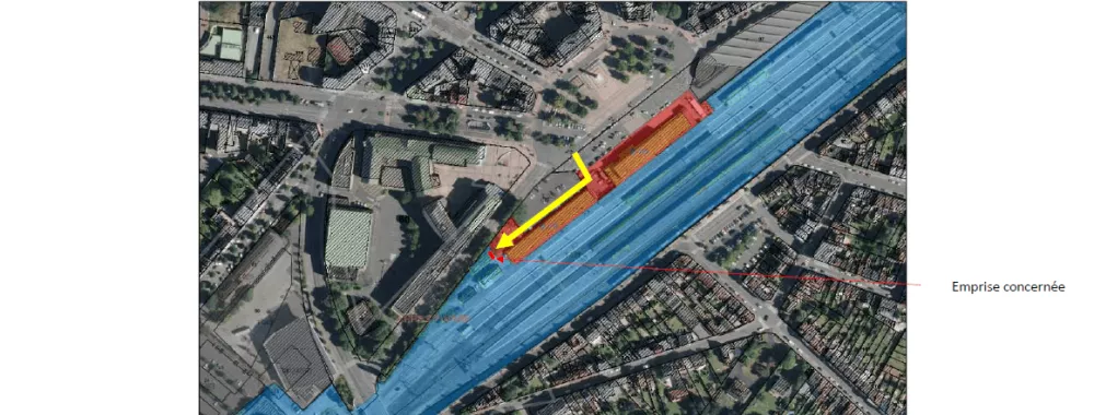 Vue aérienne d'un entrepôt à louer à Arras