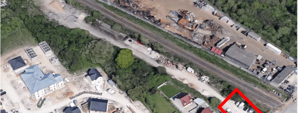Vue aérienne d'un terrain nu à louer à Ingre (Centre-Val de Loire)