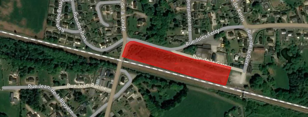 Terrain nu à louer sur la commune de Plouigneau - vue aérienne