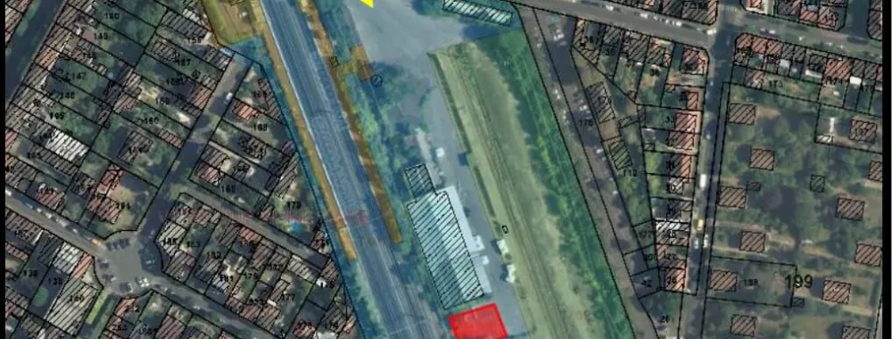 Vue aérienne d"un terrain de 200 m² à louer à Vitry-sur-Seine 