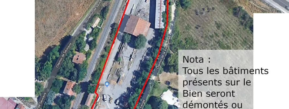Terrain nu à louer à Aix-en-Provence vue aérienne avec description
